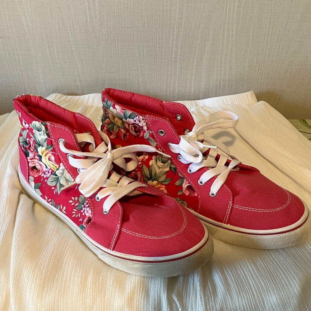 Vibrant Floral High-Top Sneakers